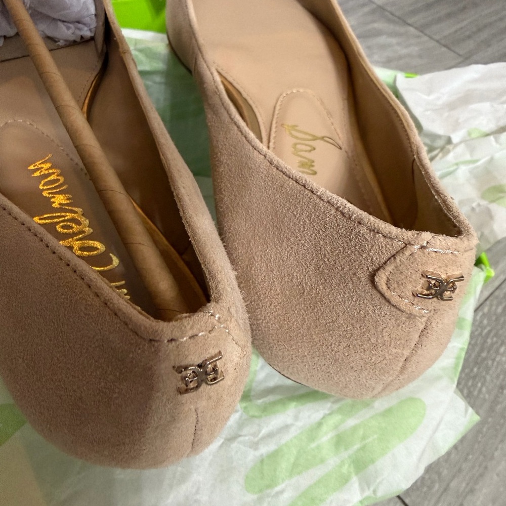 Sam Edelman Blush Pointed Toe Ballet Nori Flat with Gold Bit - Picture 3 of 8